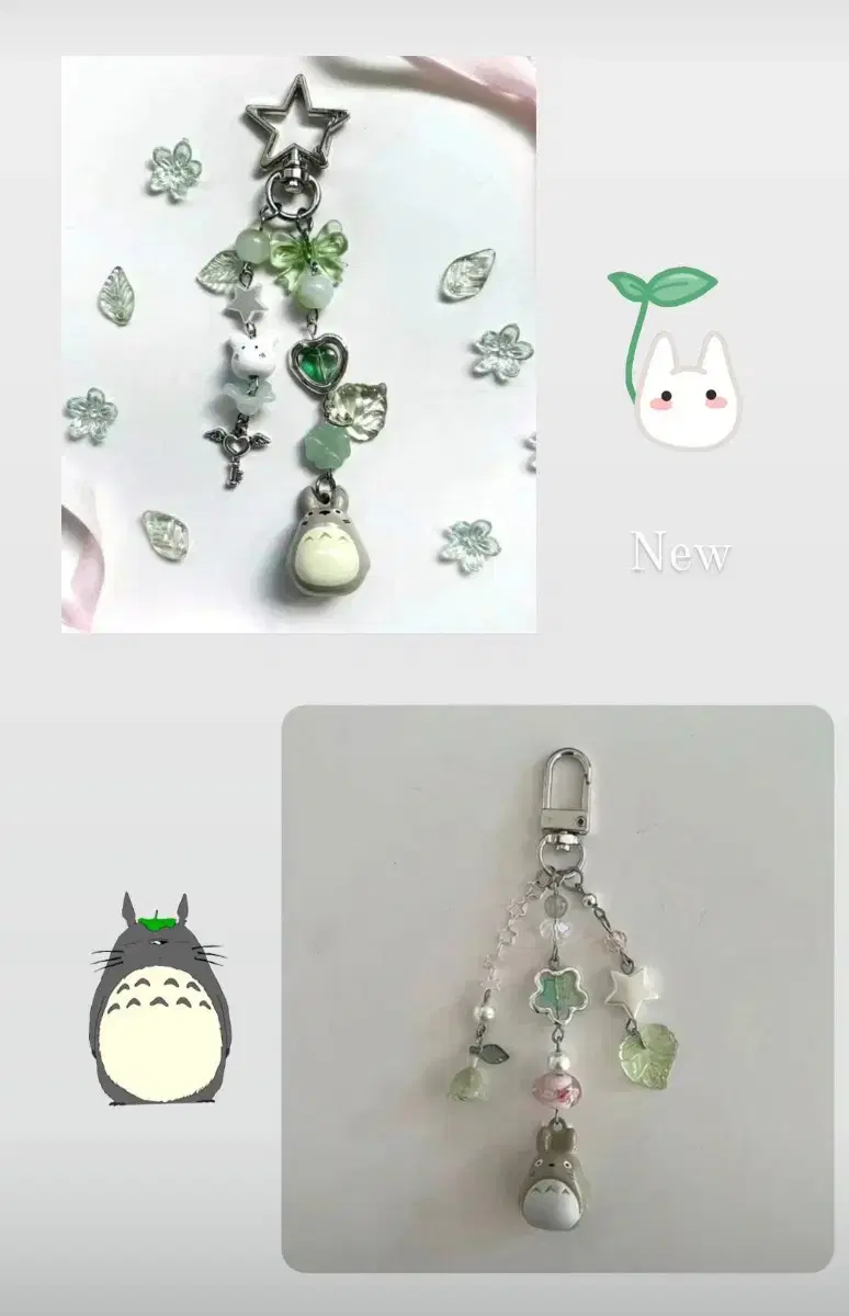 Totoro Beads Keyring