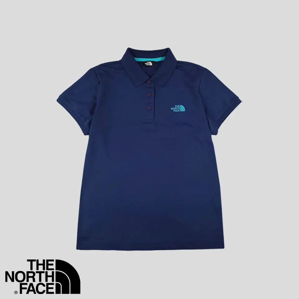 The North Face Navy bloo Embroidered Coolmax Technical Kara Neck Short Sleeve T-Shirt WOM