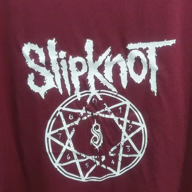 새상품)Slipknot(슬립낫) 와인컬러 코튼반팔티셔츠 L