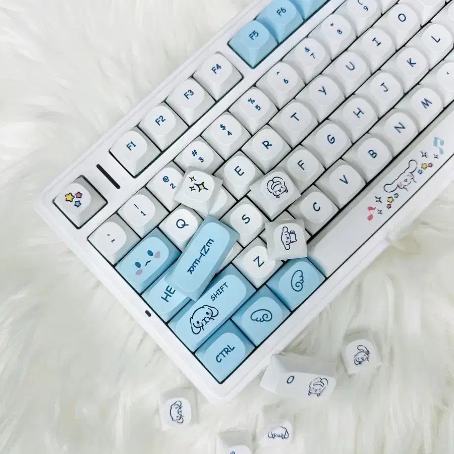 [XDA]산리오 시나모롤 PBT 화이트 블루 커스텀 키캡 포인트