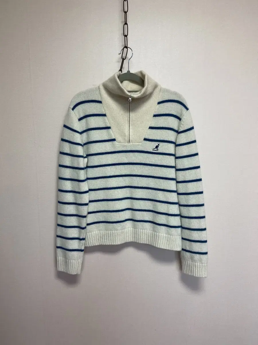 [Kangol] Vahn Zip-Up Stripe bloo Turtletech Sweater (size 85)