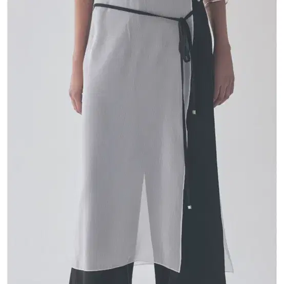 See-Through Strap Wrap Pants [ White ]