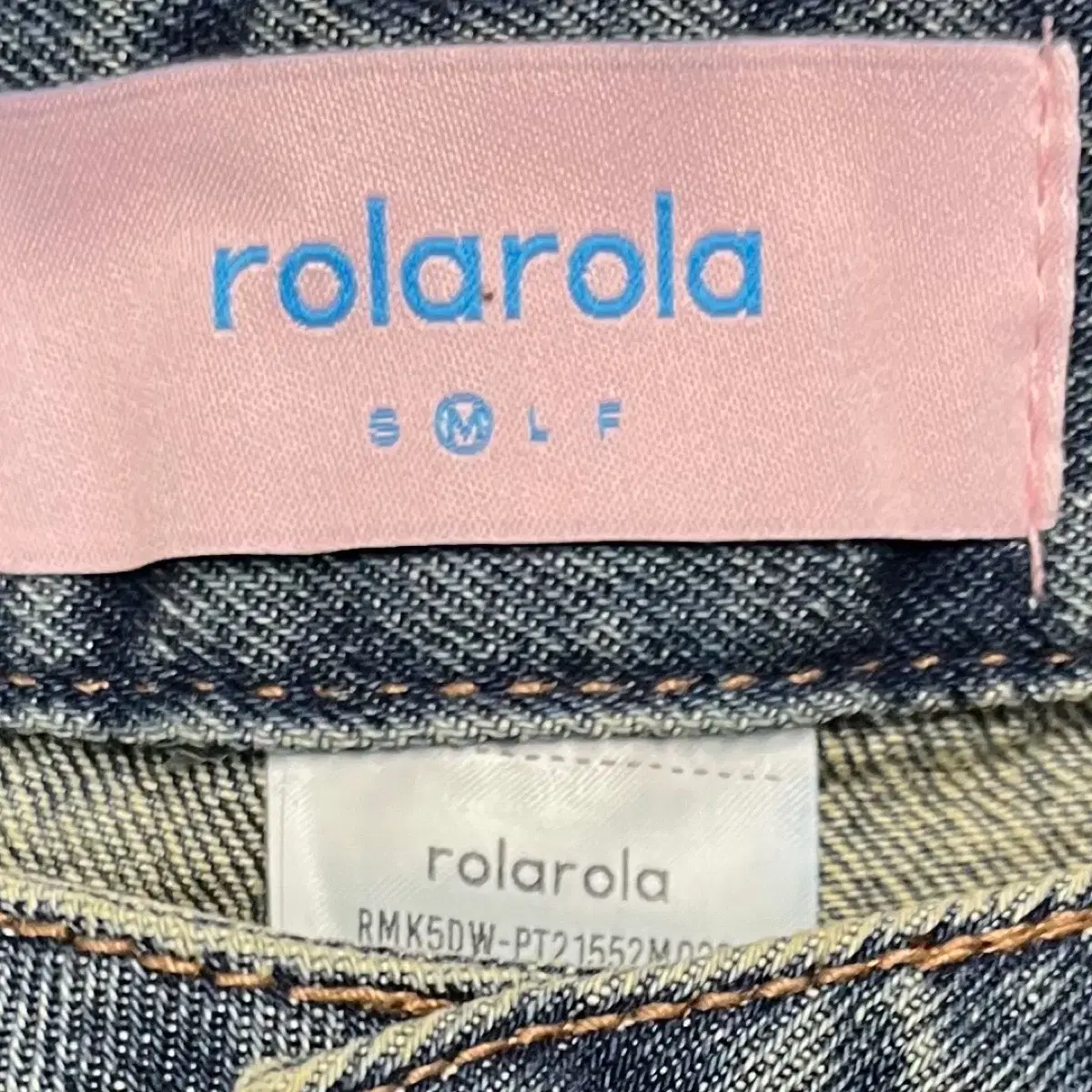 [ROLAROLA] 로라로라 더블니 카펜터 데님팬츠