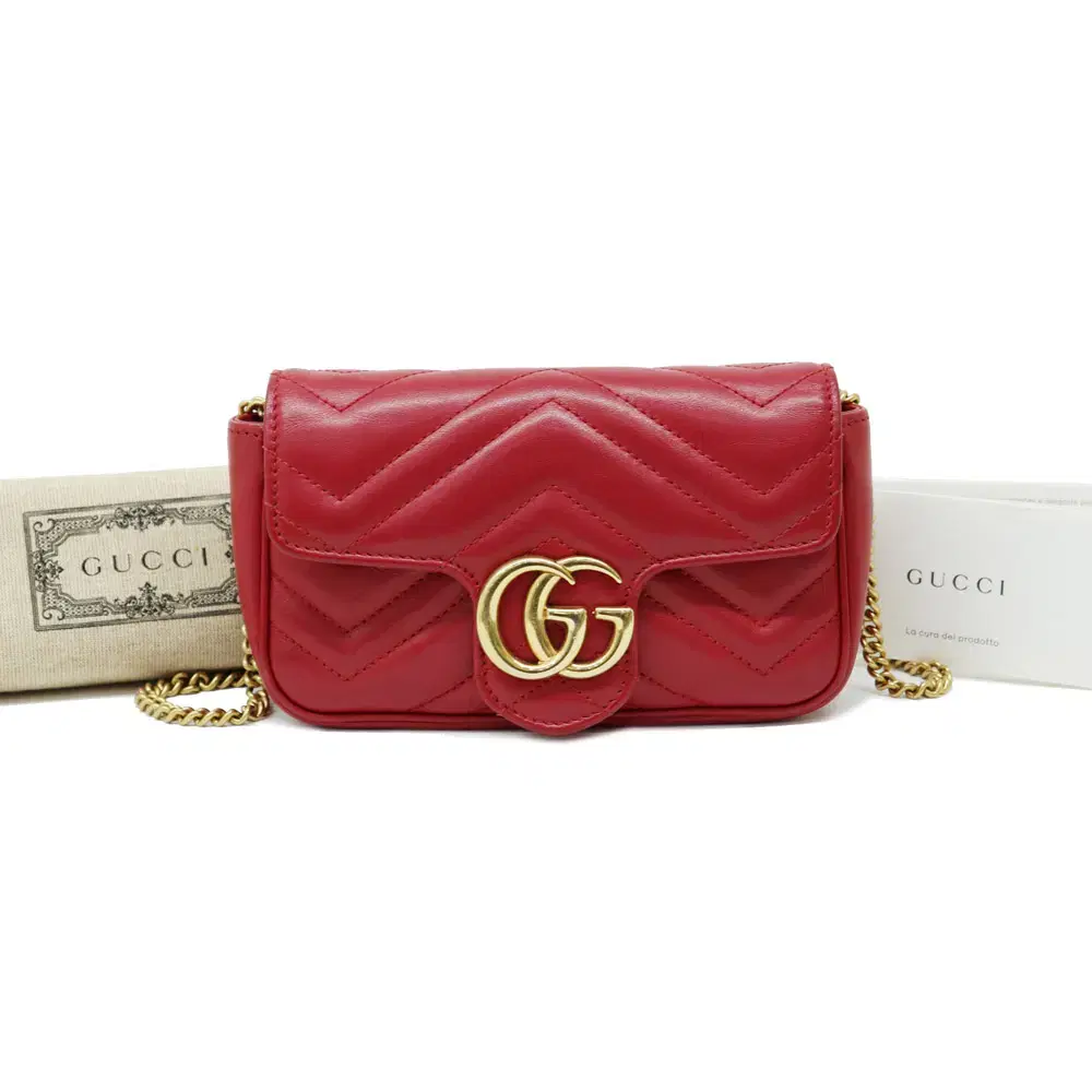 Hot Sell[Condition Good] Gucci 476433 GGMamont Matlasse Super Mini Chain Bag