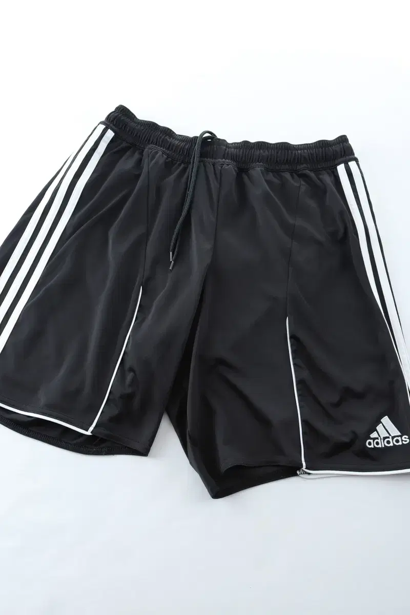 (L) Adidas Training Shorts Athletic Black Three-Stripes Old School-F50