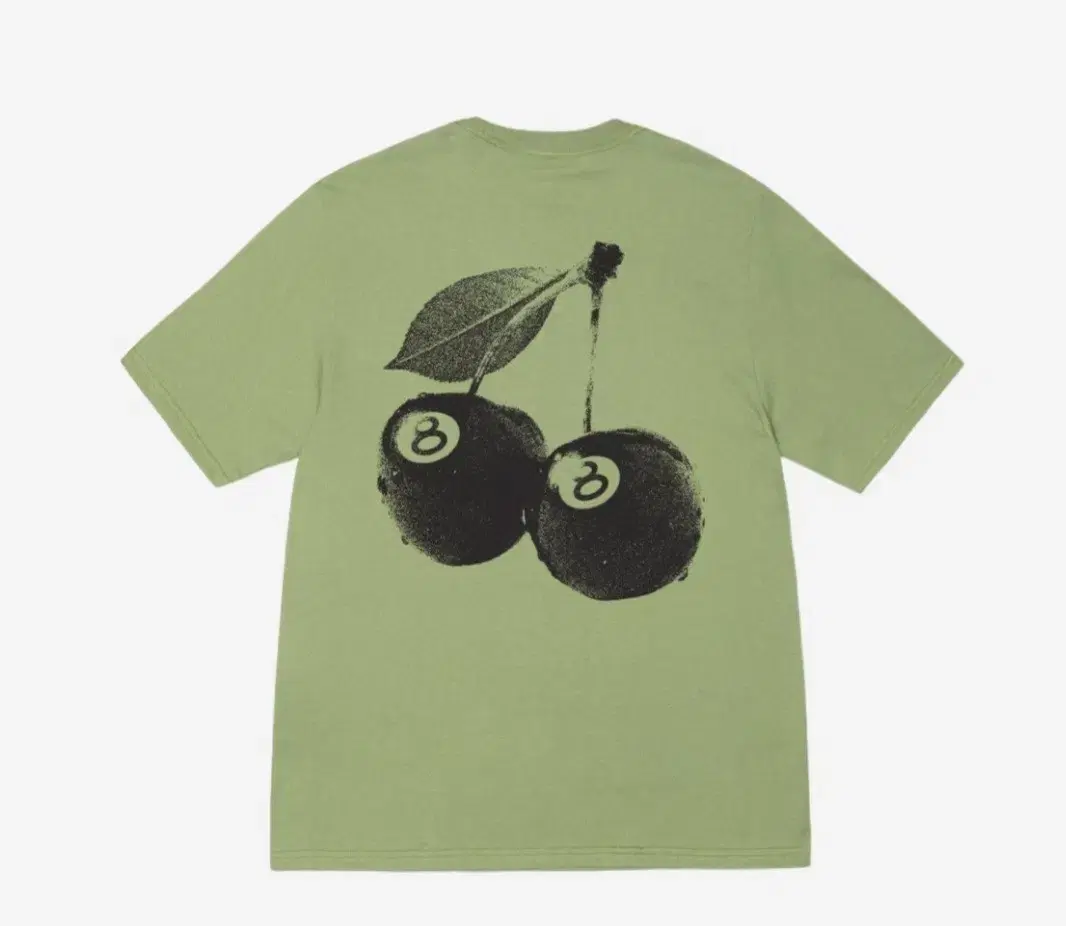 Bird) Stussy Cherry T-Shirt ㅡFog,Moss