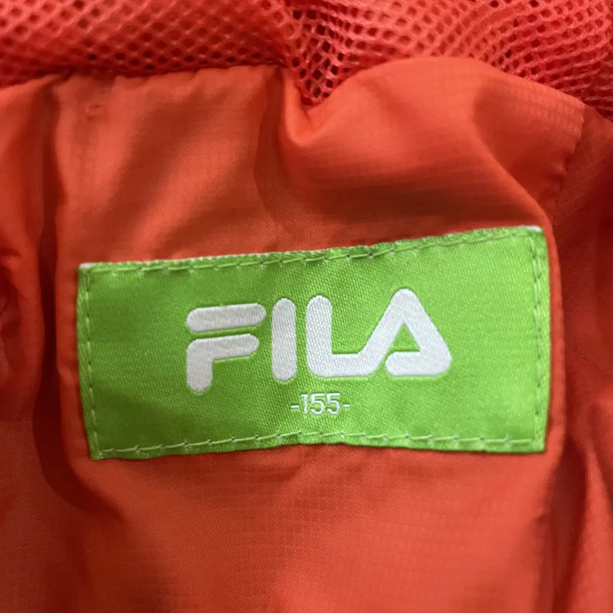 FILA 휠라 오렌지블랙 후드 바람막이 자켓 155