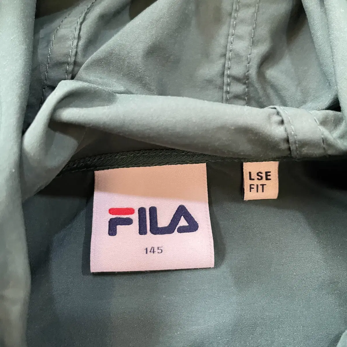 FILA 휠라 그린블루 배색 후드 아노락 점퍼 자켓 145