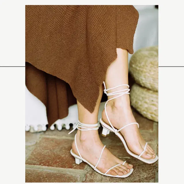 LOQ roma leather sandals, it36, 아이보리