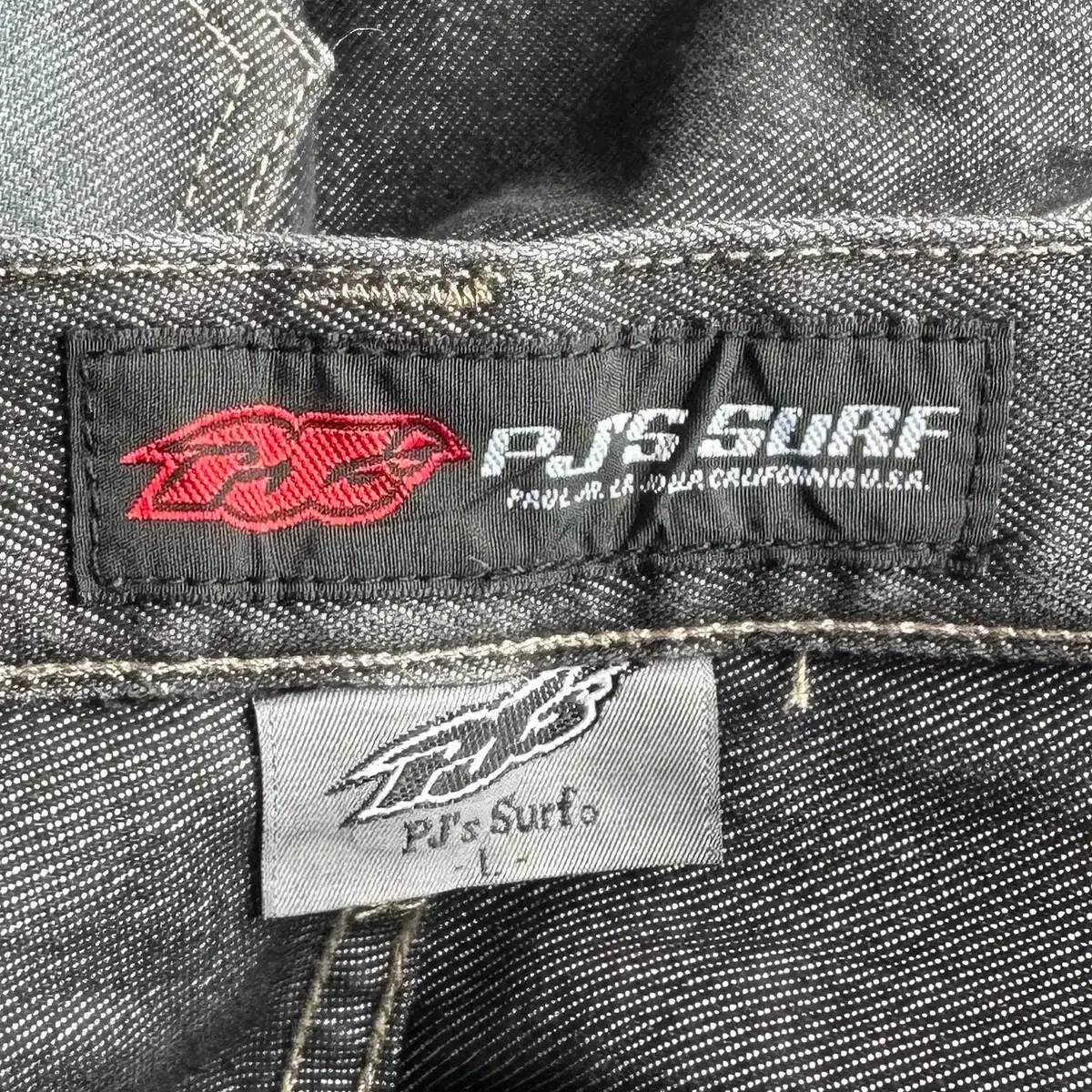 PJ's Surf 서프맨 그래피티 로고 와이드 데님 팬츠