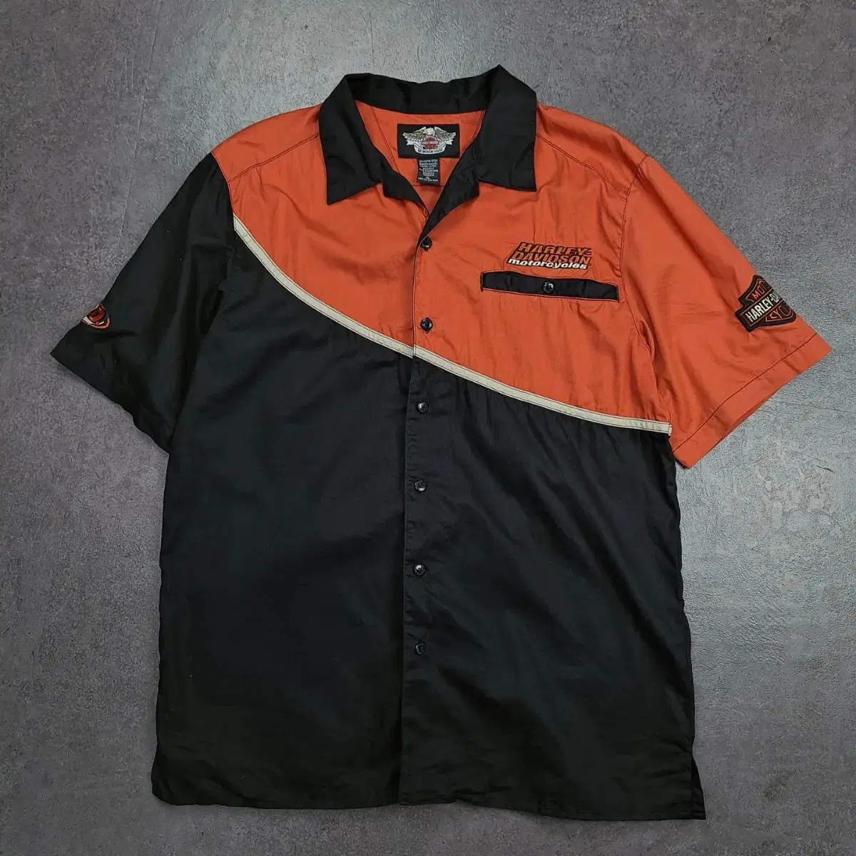 [Harley-Davidson] Embroidered Vintage Mechanic Work Shirt