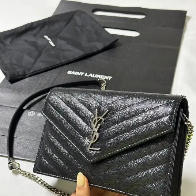 ysl 생로랑 woc 체인 크로스 백