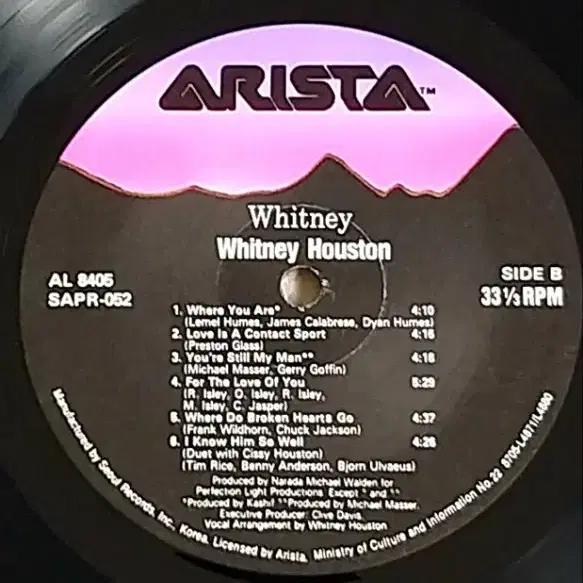 [LP]휘트니 휴스턴 2집 "Whitney" (87년)