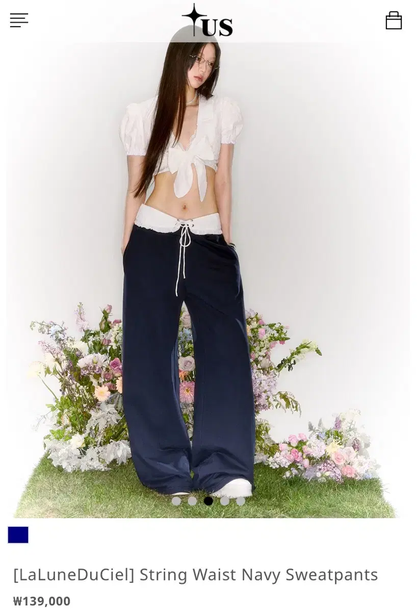 Laluneduciel string waist navy sweatpant