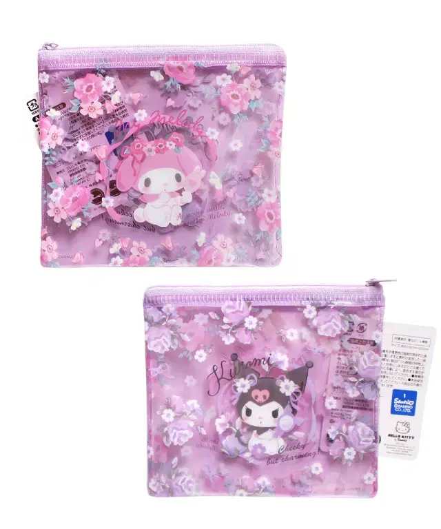 My Melody & Kuromi Half & Half Zipper Transparent PVC Pouch San Rio