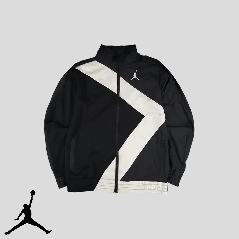 Nike Air Jordan Black White Jumpman Wings Dia Nylon Woven Windbreaker