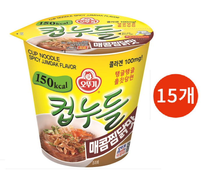 무료배송-오뚜기 컵누들 매콤찜닭맛 컵 15개 컵라면