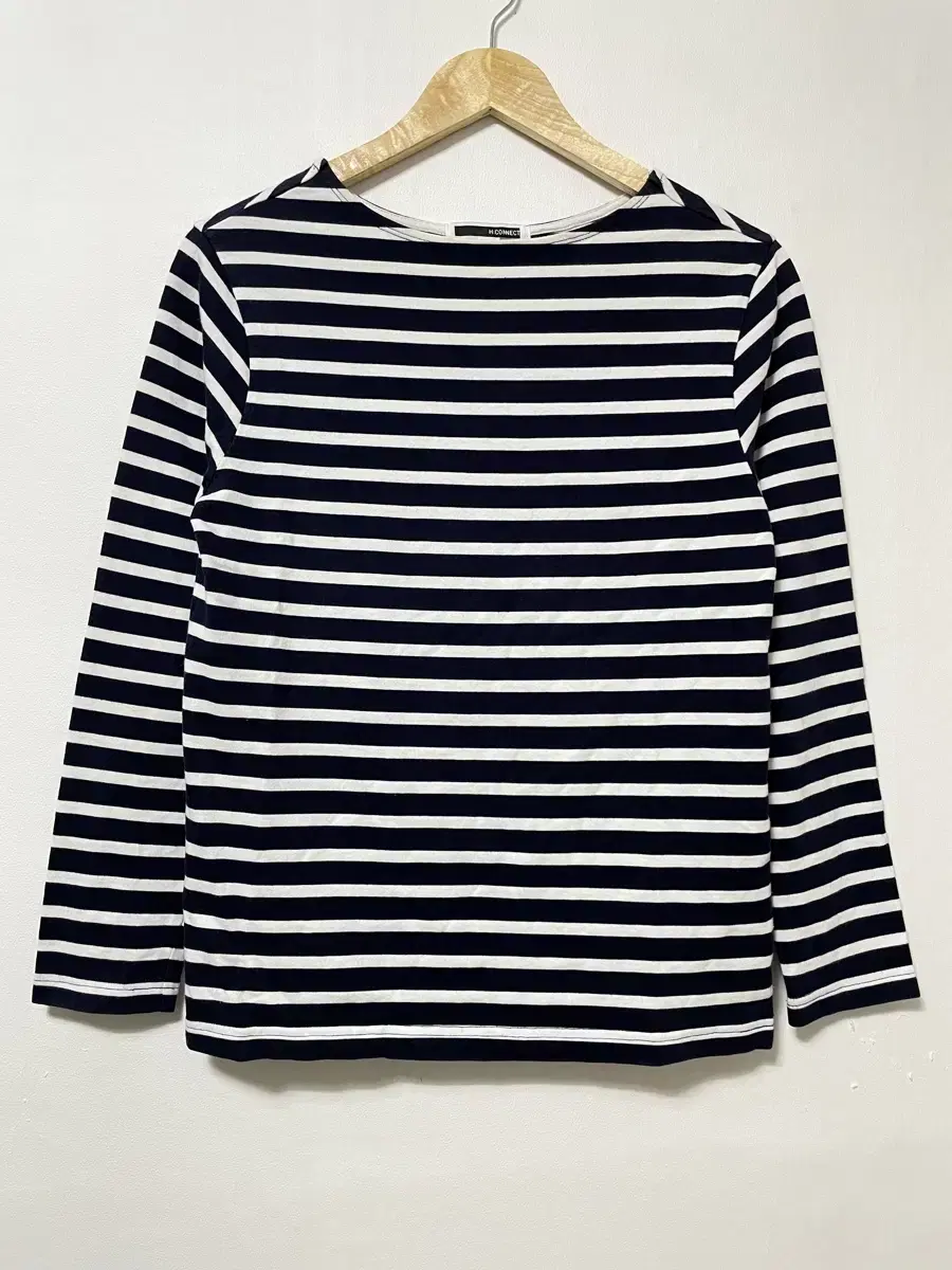 55 H:CONNECT Striped Cotton Long Sleeve T-Shirt Genuine