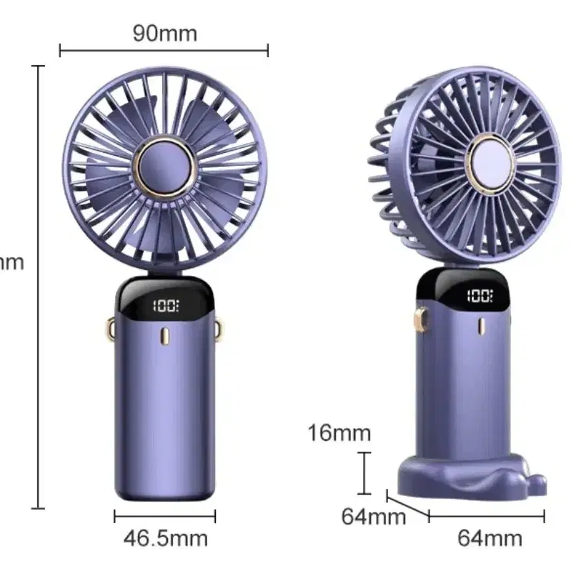 손선풍기 그린색상 새제품 LED 디스플레이 5단 조절목걸이