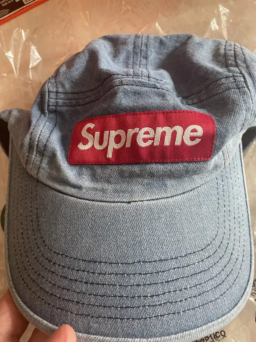 Supreme Washed Chino Twill Camp Cap 데님