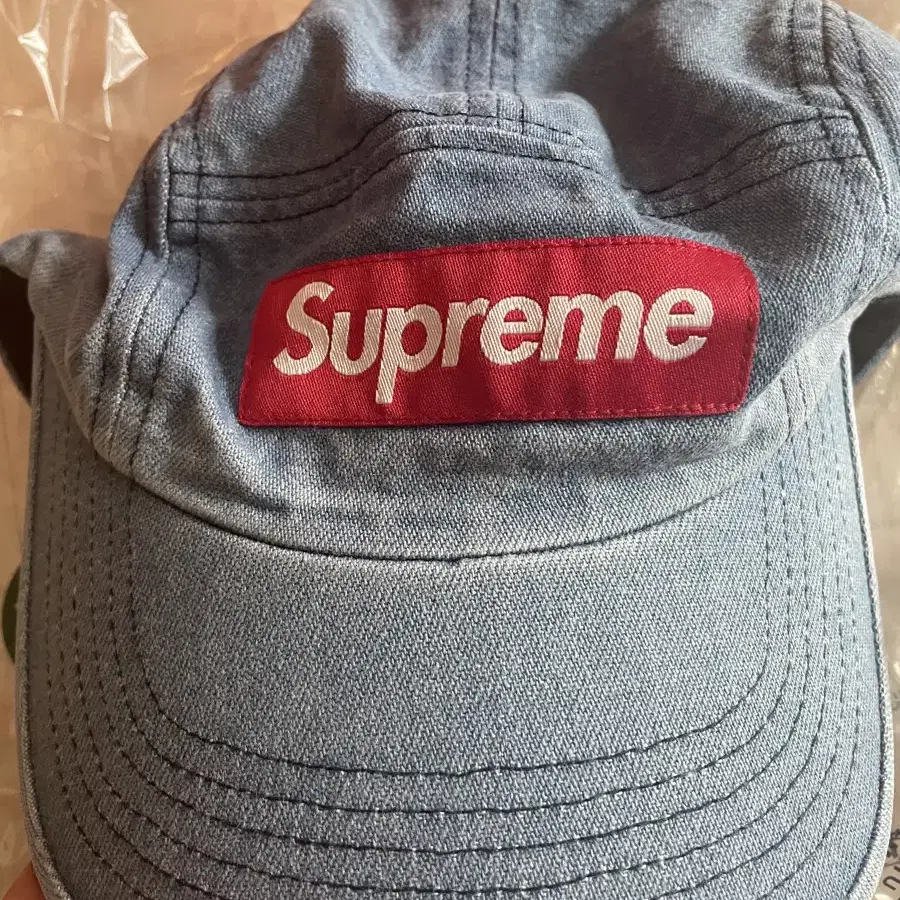 Supreme Washed Chino Twill Camp Cap 데님