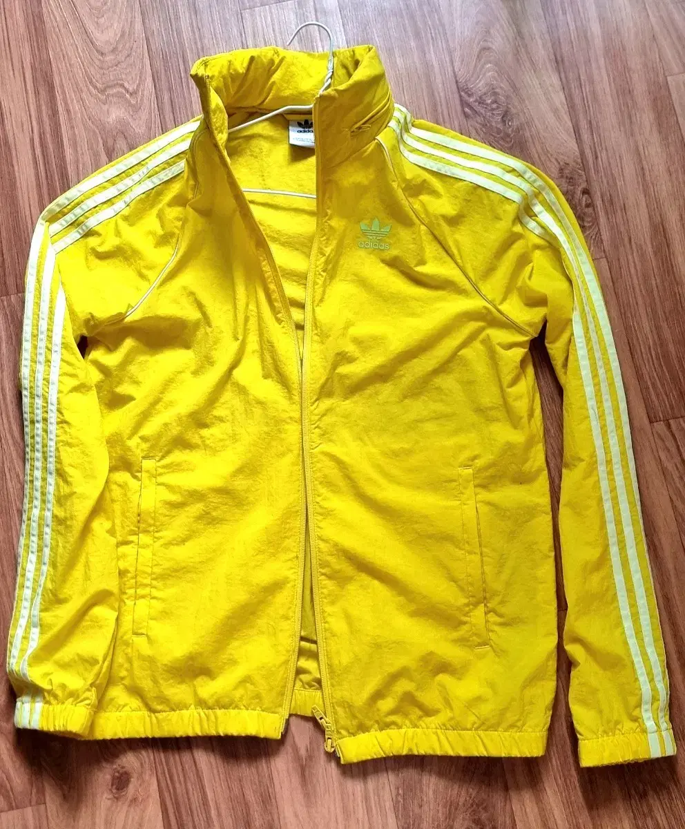 Adidas Windbreaker Sports Blocking Outer Jacket Zip Up Jumper Yellow Yel