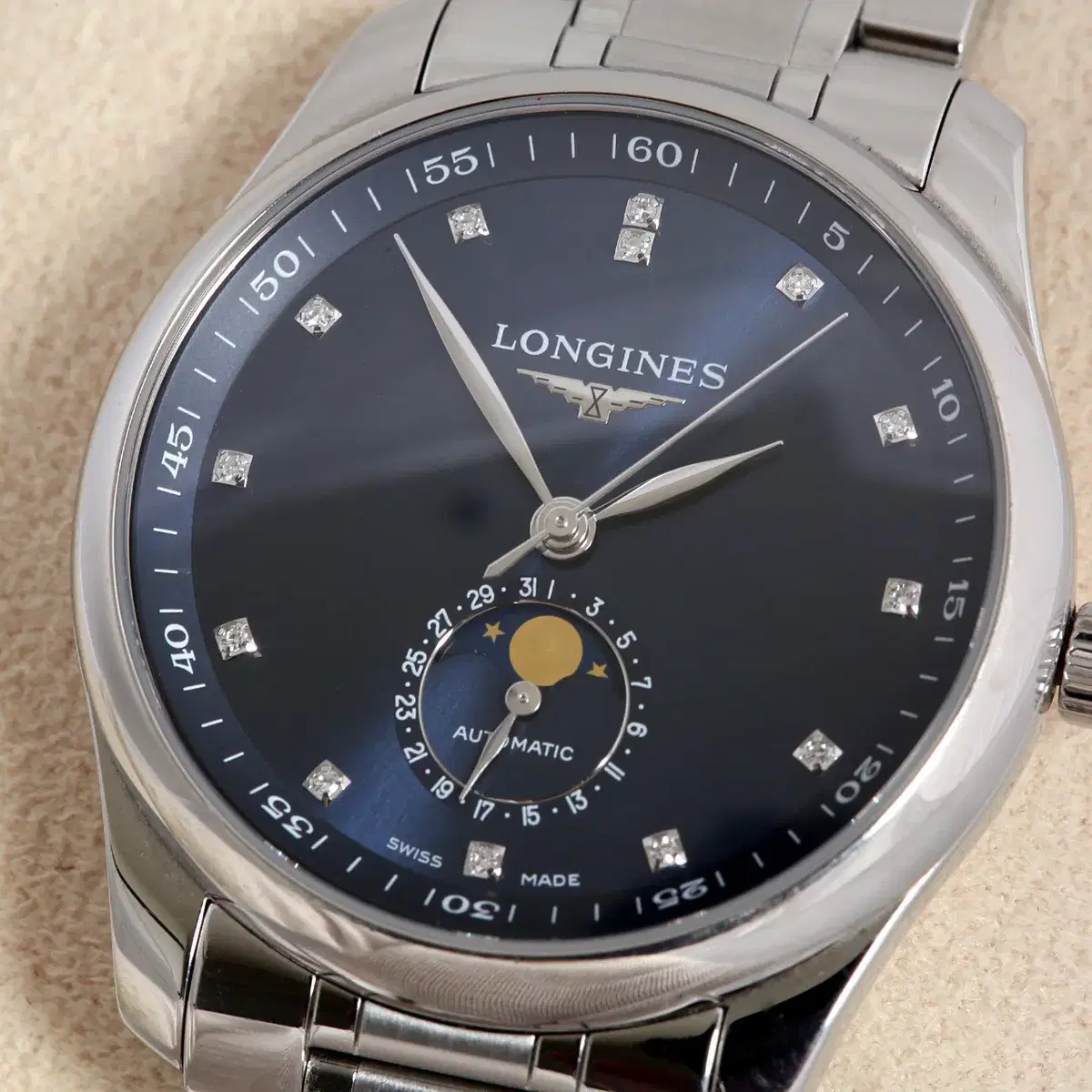 론진 Longines 마스터 콜렉션 문페이즈 다이아몬드 인덱스 오토매틱