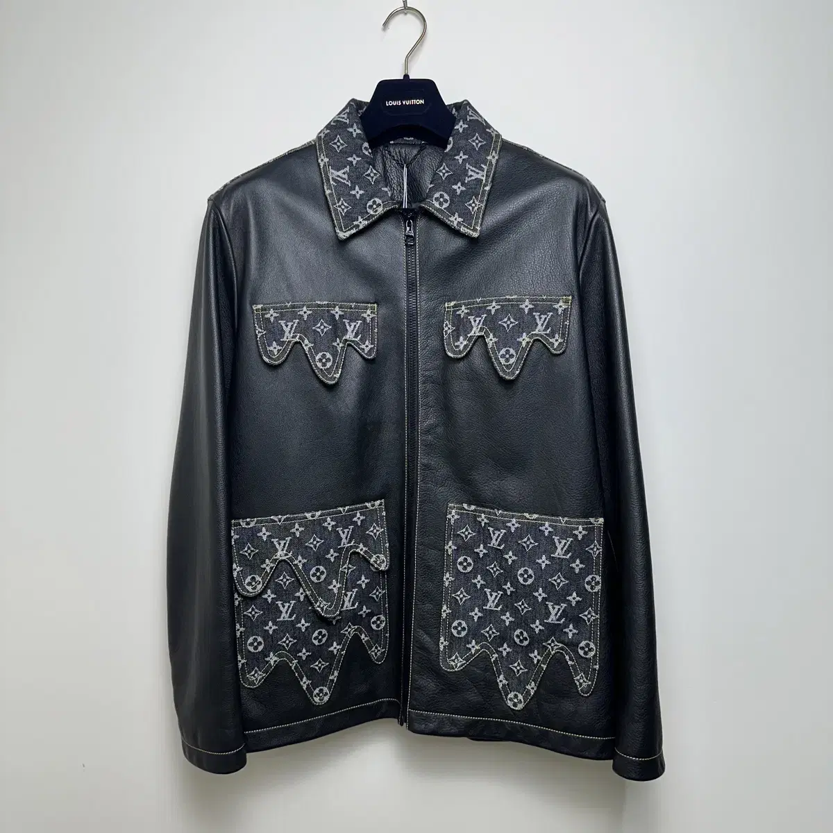 Louis Vuitton Nigo leather and denim jacket