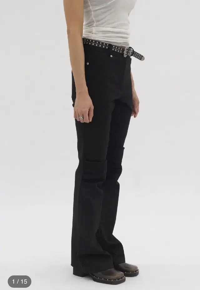 피키소사이어티 Shirring Boots Cut .ver2 (Black)