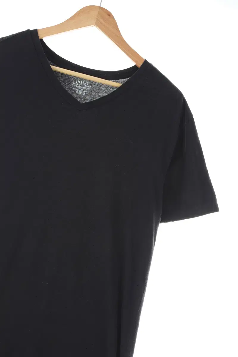 (L) Polo Ralph Lauren Short-sleeved T-shirt Black cotton old-school loose fit - DDC1