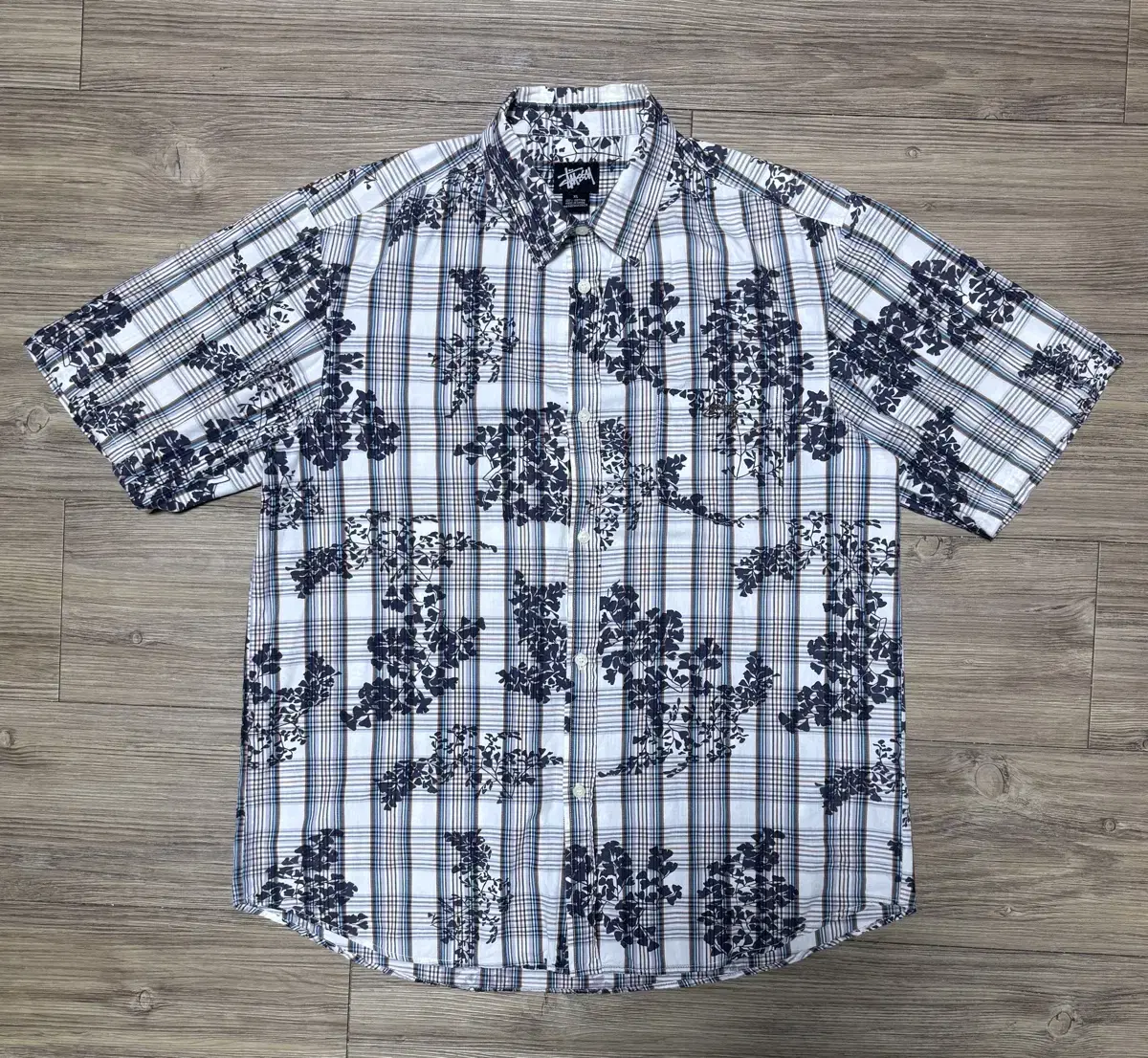 Old Stussy Leaf Pattern Check Shirt