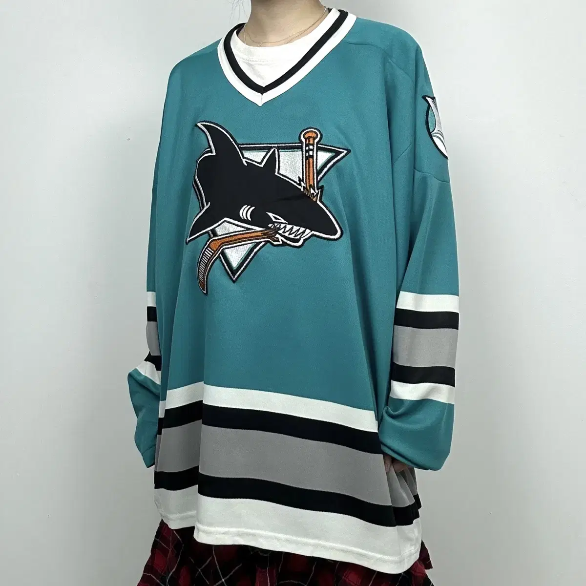 (무료배송) 1990s CCM NHL 산호세 샤크스 하키져지