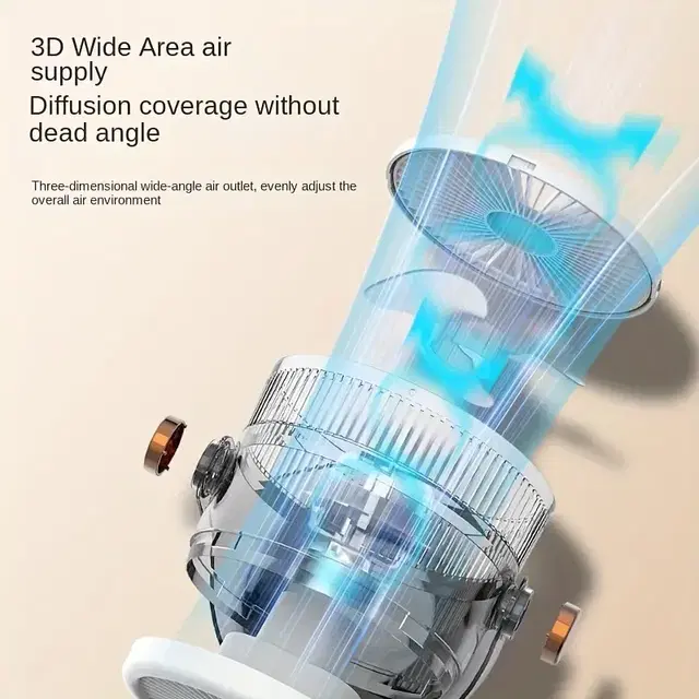 스마트 홈 전기 선풍기, 충전식 데스크톱 벽걸이 풍력 선풍기