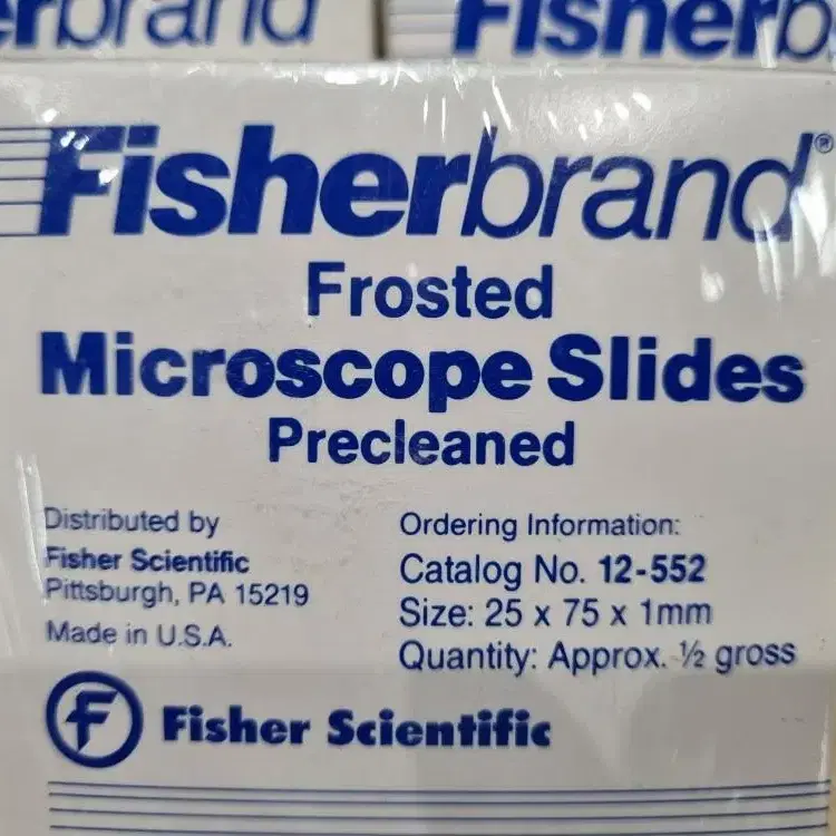 Fisherbrand Frosted Microscope Slides.