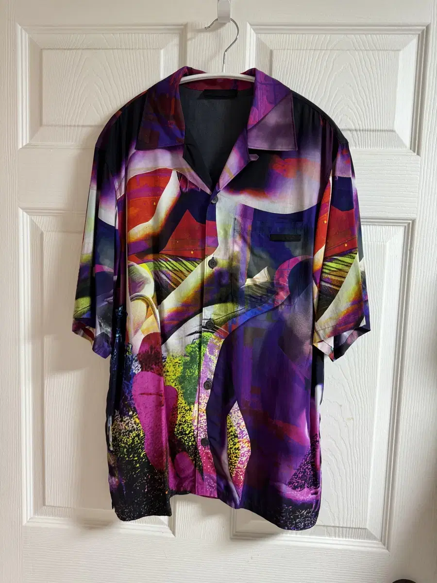 Prada Hawaiian short sleeve shirt L(105)