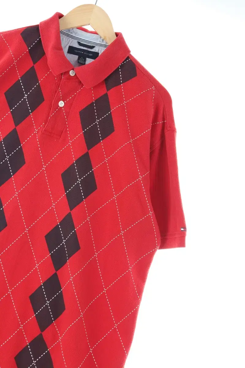 (XL-2XL) Tommy Hilfiger Short Sleeve kara T-Shirt Big Size Argyle - DCEE