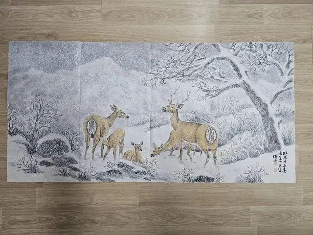 덕산 표종만 덕산스님 설록도 한국화 동양화 135x66cm