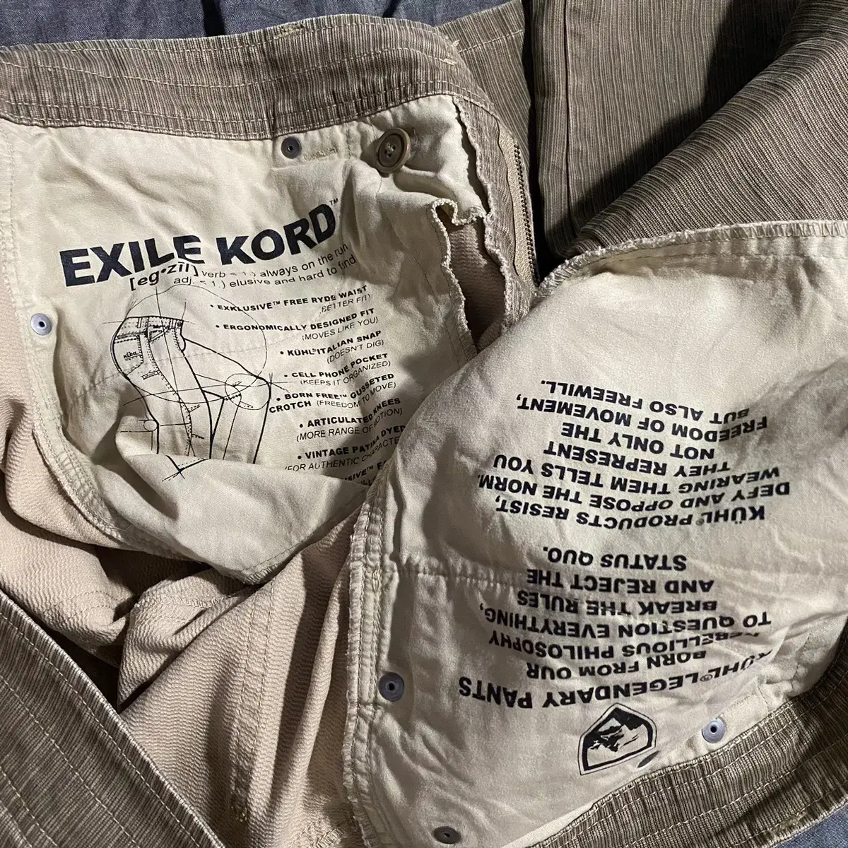 KUHL Exile Kord Pants Sz 38X33