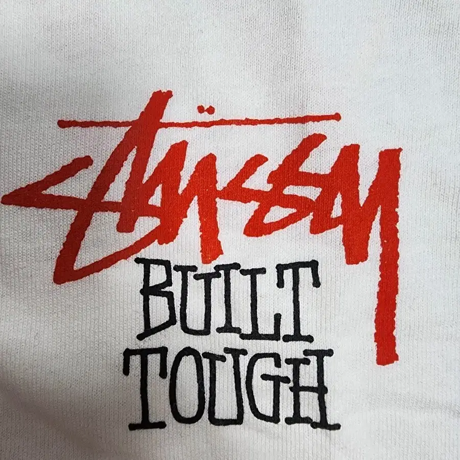 스투시 Built Tough 반팔 화이트 L