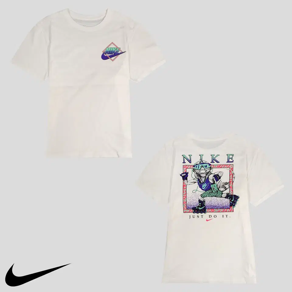 Nike White Justduit JDI Skate Iguana Big Printed Cotton100 vahn