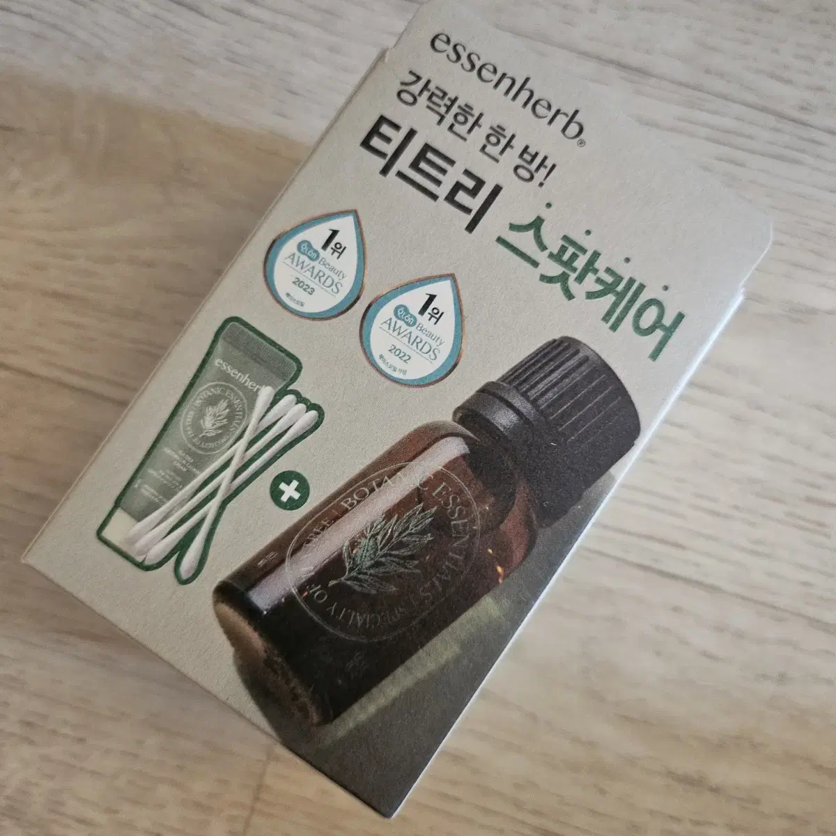 미개봉새상품)에센허브 티트리 100 오일 10ml (+크림10ml+면봉