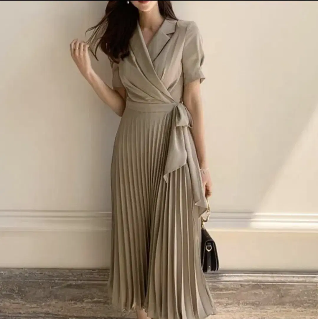 DRAPED PLEATED ONEPIECE