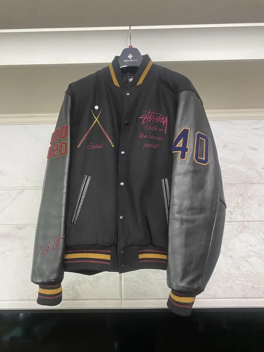 40th Anniversary Stussy Varsity Jacket L Seoul