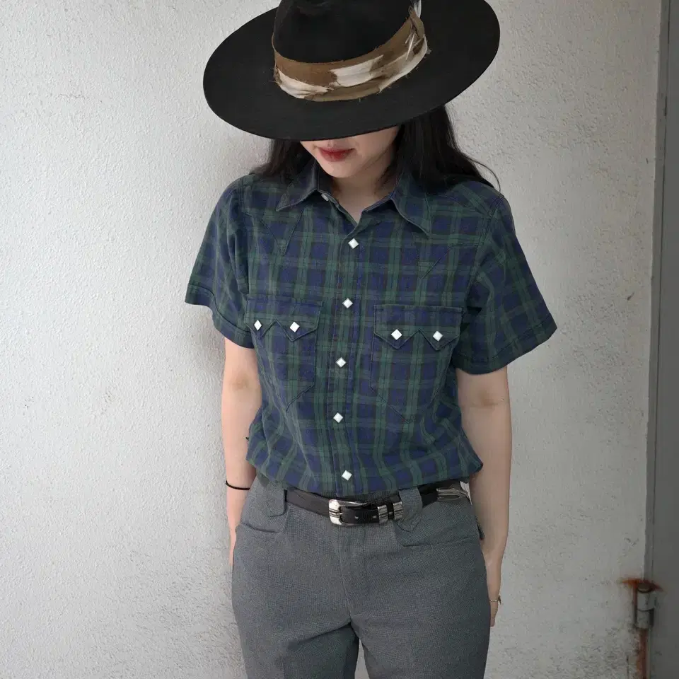 90s rockmount  black watch western shirt