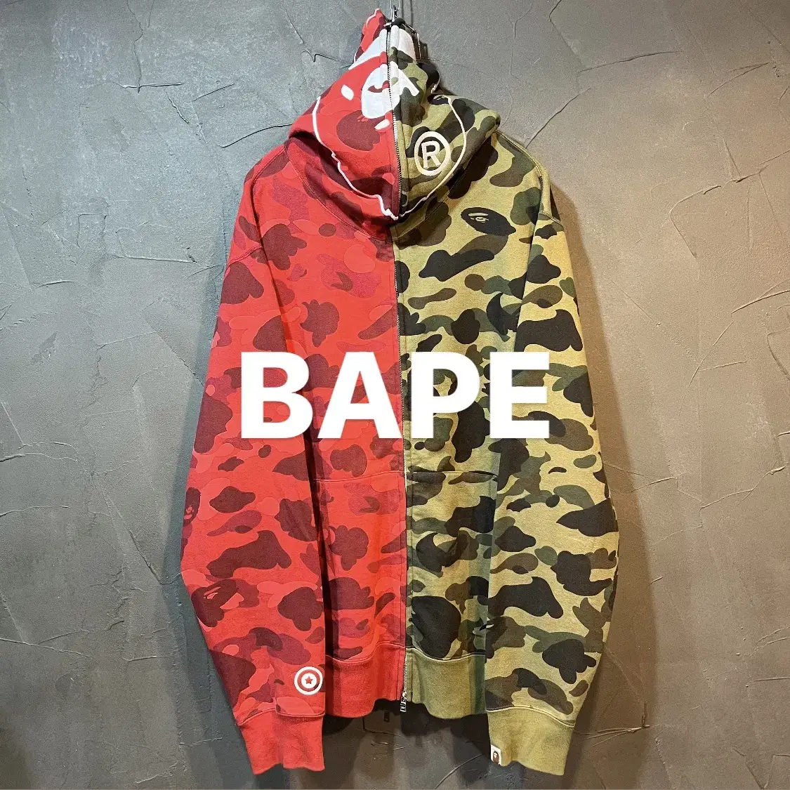 [XXL] BAPE Vape Shark Camouflage Hooded Zip-up