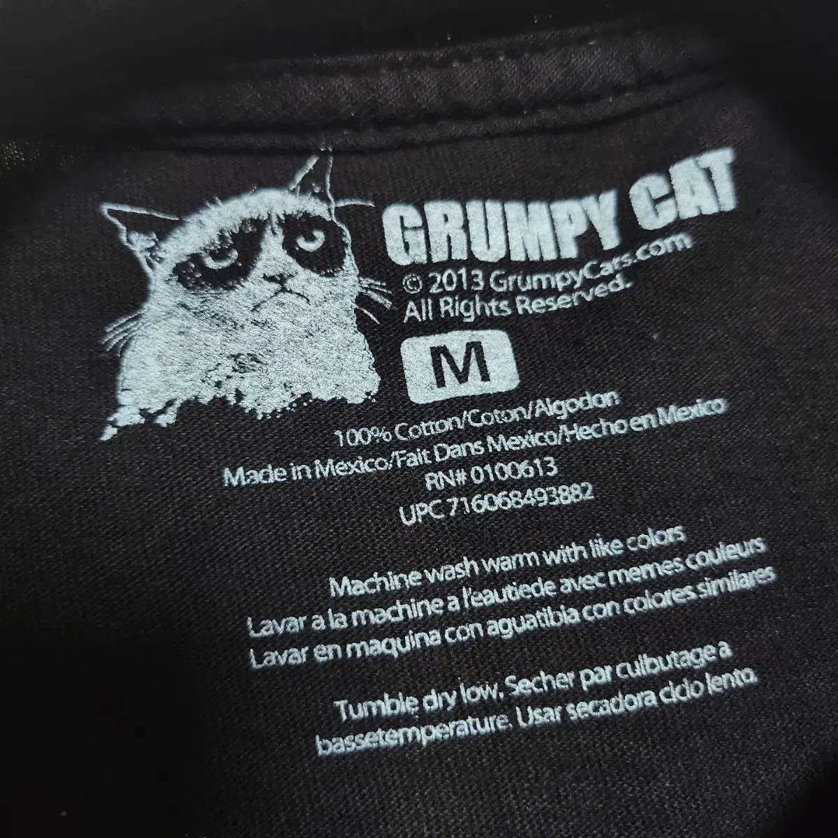 GRUMPY CAT 해피페이스 고양이 반팔 M