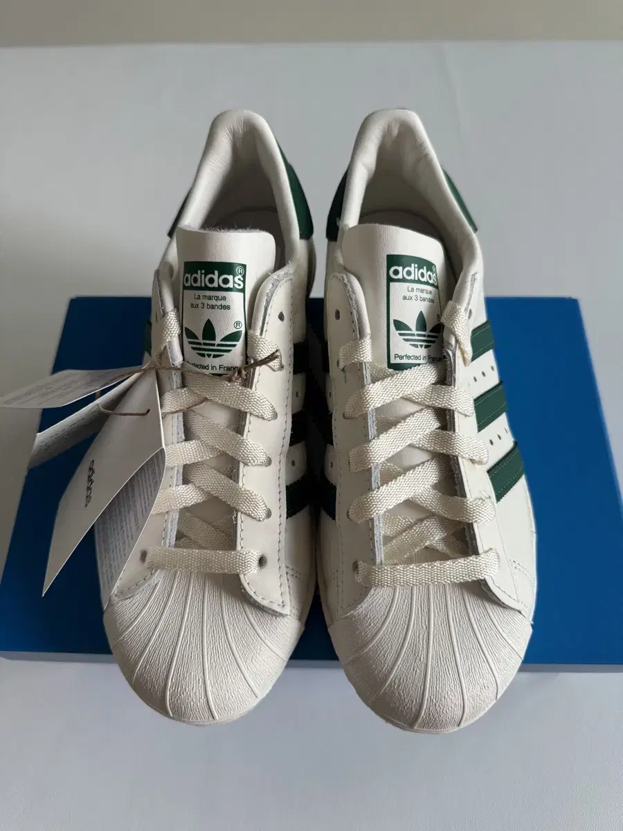 (New/Genuine) Adidas Superstar 82 Off-White Dark Green