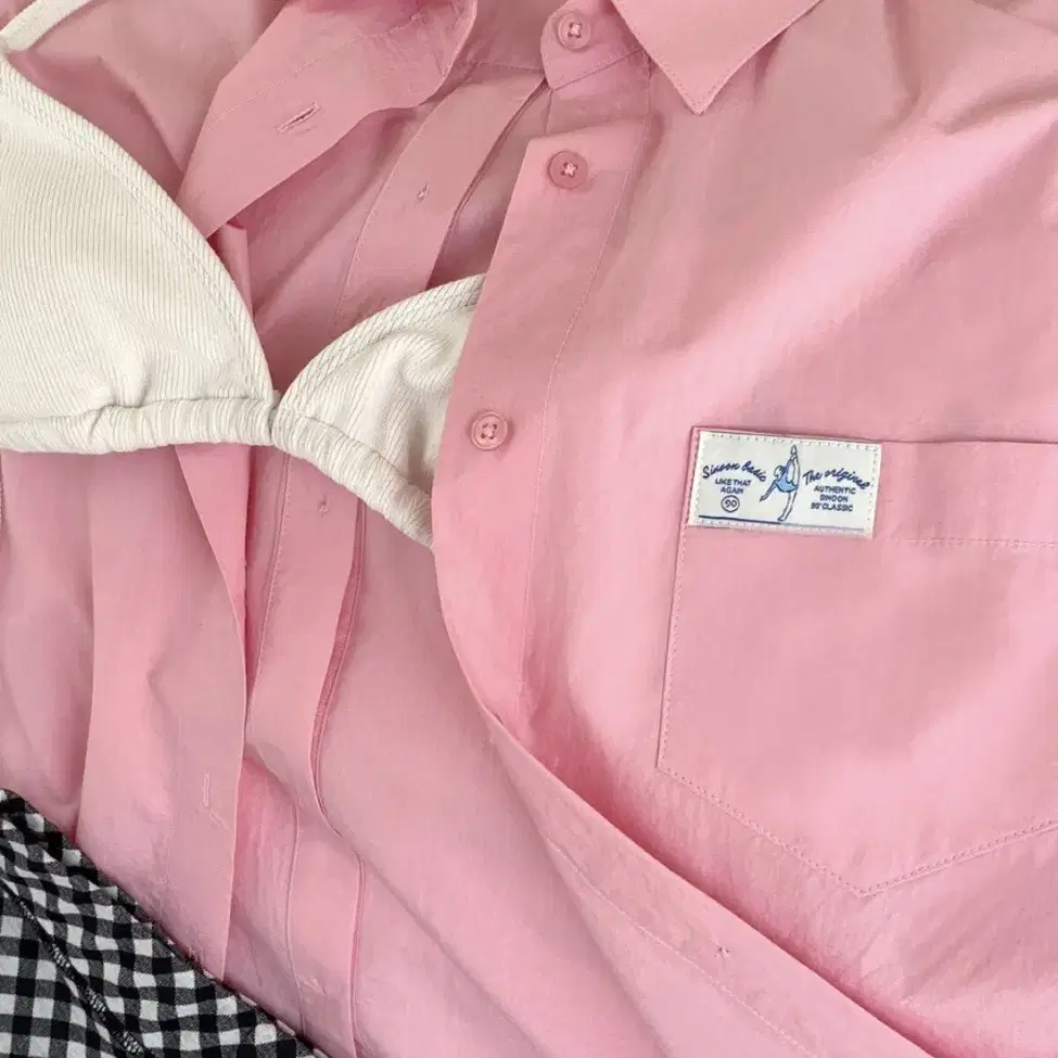 시눈 half sleeve cotton shirt (pink)