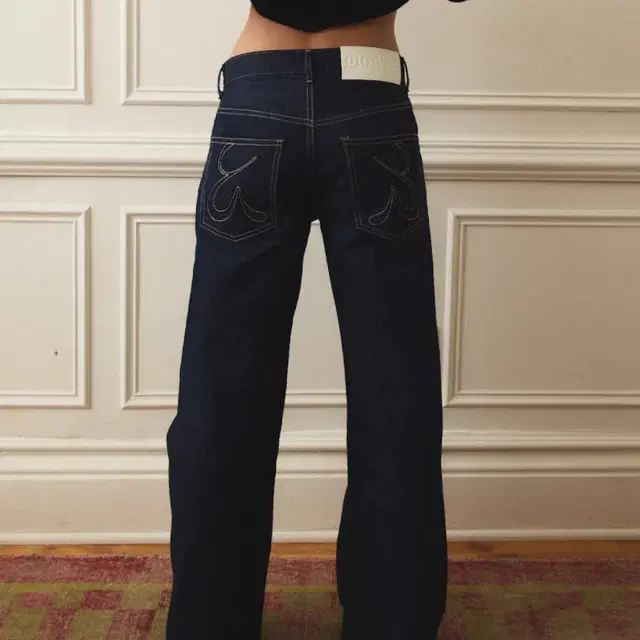 글로니 901 row-rise wide leg jeans (m)