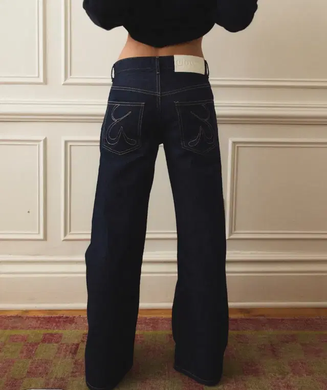 글로니 901 row-rise wide leg jeans (m)